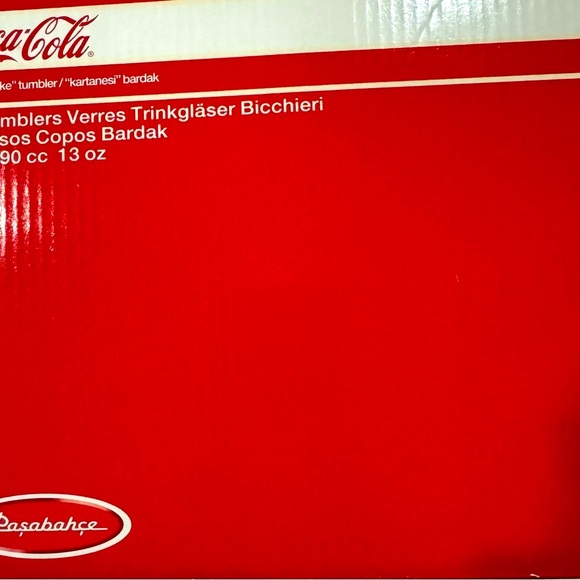 UPC 680678194128 Coca Cola Glass Snowflake Tumblers Set Of 6 Red Glasses - Picture 3 of 7